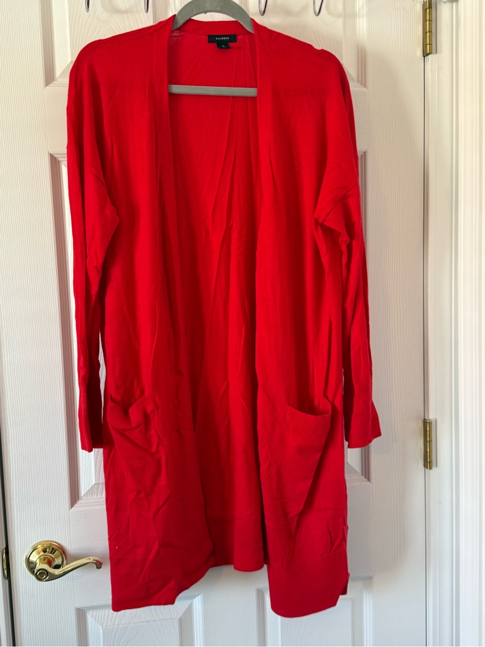 Halogen Bright Red Open-Front Cardigan